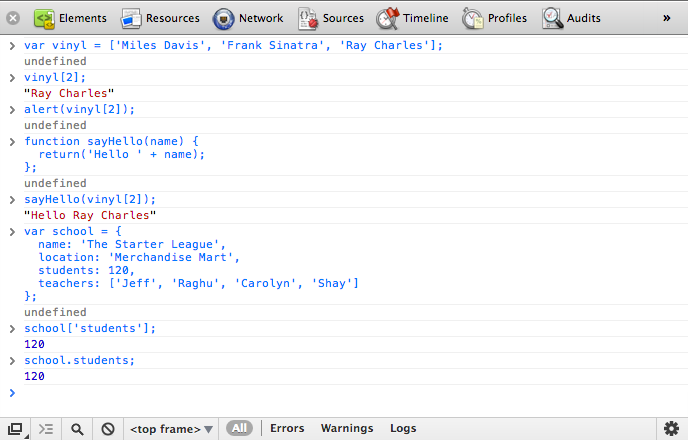 Web Inspector Console