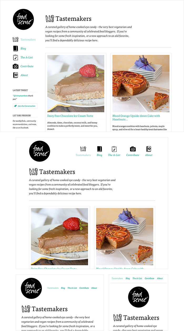 Food Sense Responsive Layout