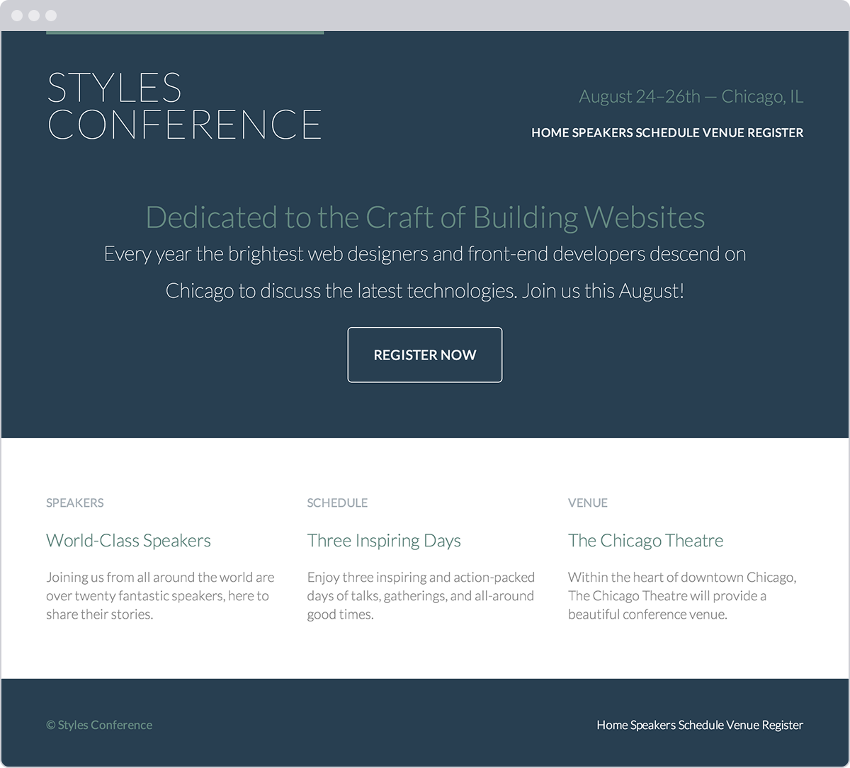 Styles Conference website